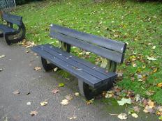 Recycled plastic bench