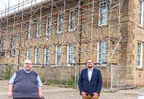 Councillors Anthony Mckeown and Damien Greenhalgh on the Market ground in Glossop