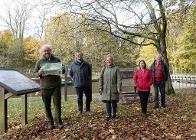 Launching the walking leaflets at the canal basin in Whaley Bridge