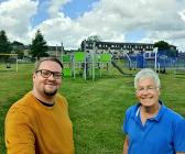 Councillors Damien Greenhalgh and Graham Oakley at Whitfield Rec